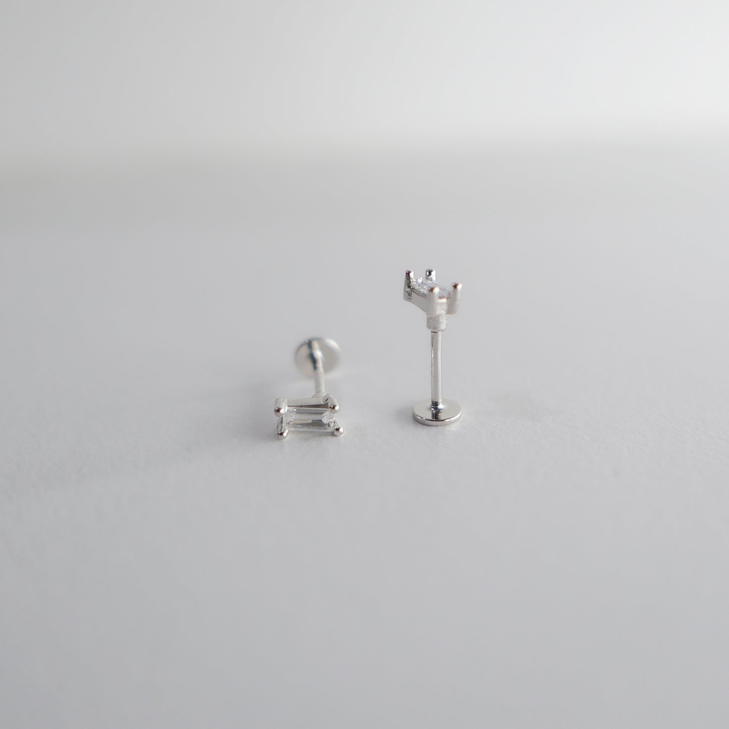 Baguette Flat Back Ear Studs