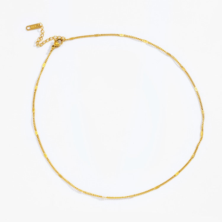 Eyelet Chain Necklace (Gold)