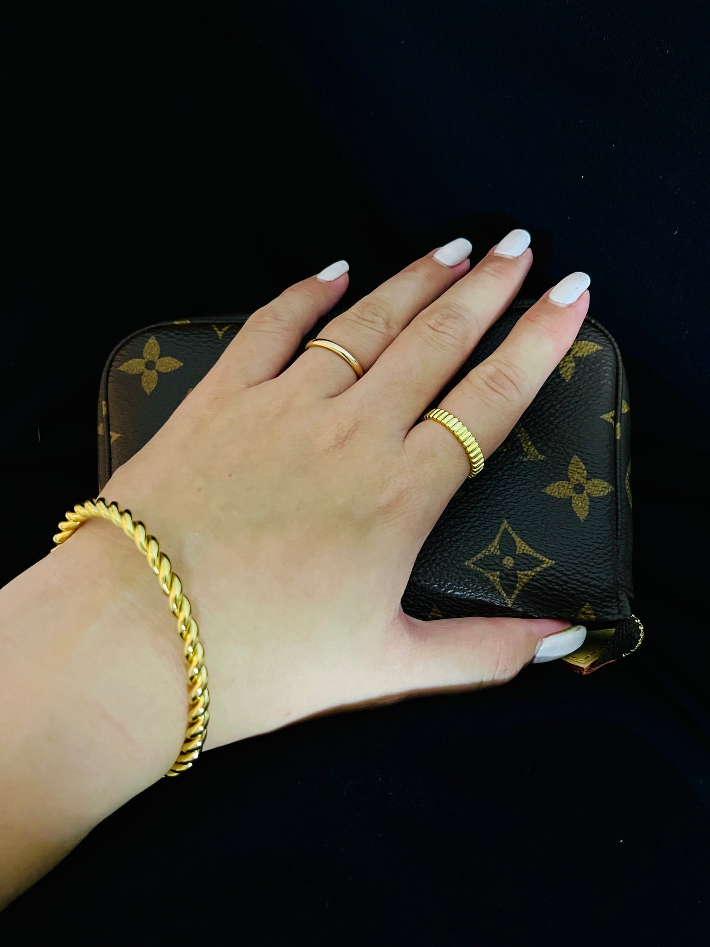 Cheron Grosgrain Adjustable Ring (Silver / Gold)