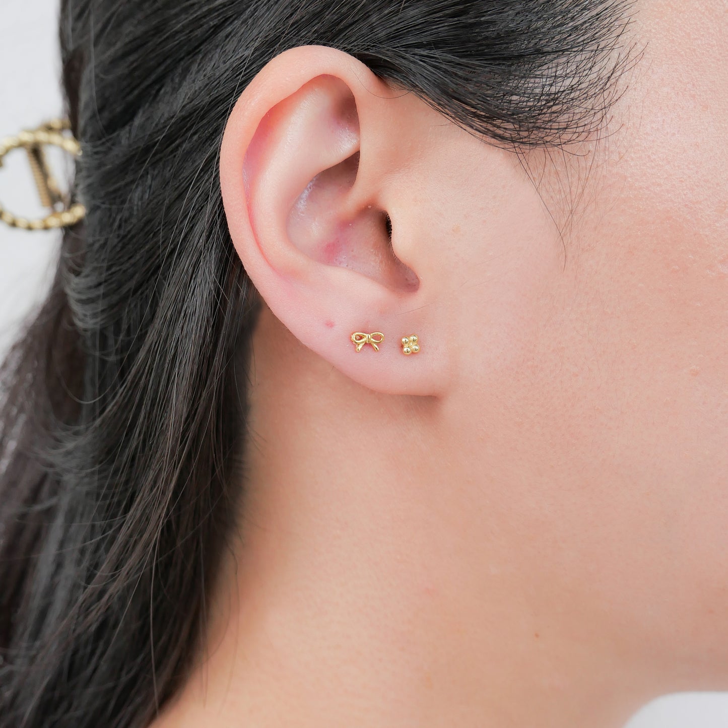 Cubico Flat Back Ear Studs (Silver)