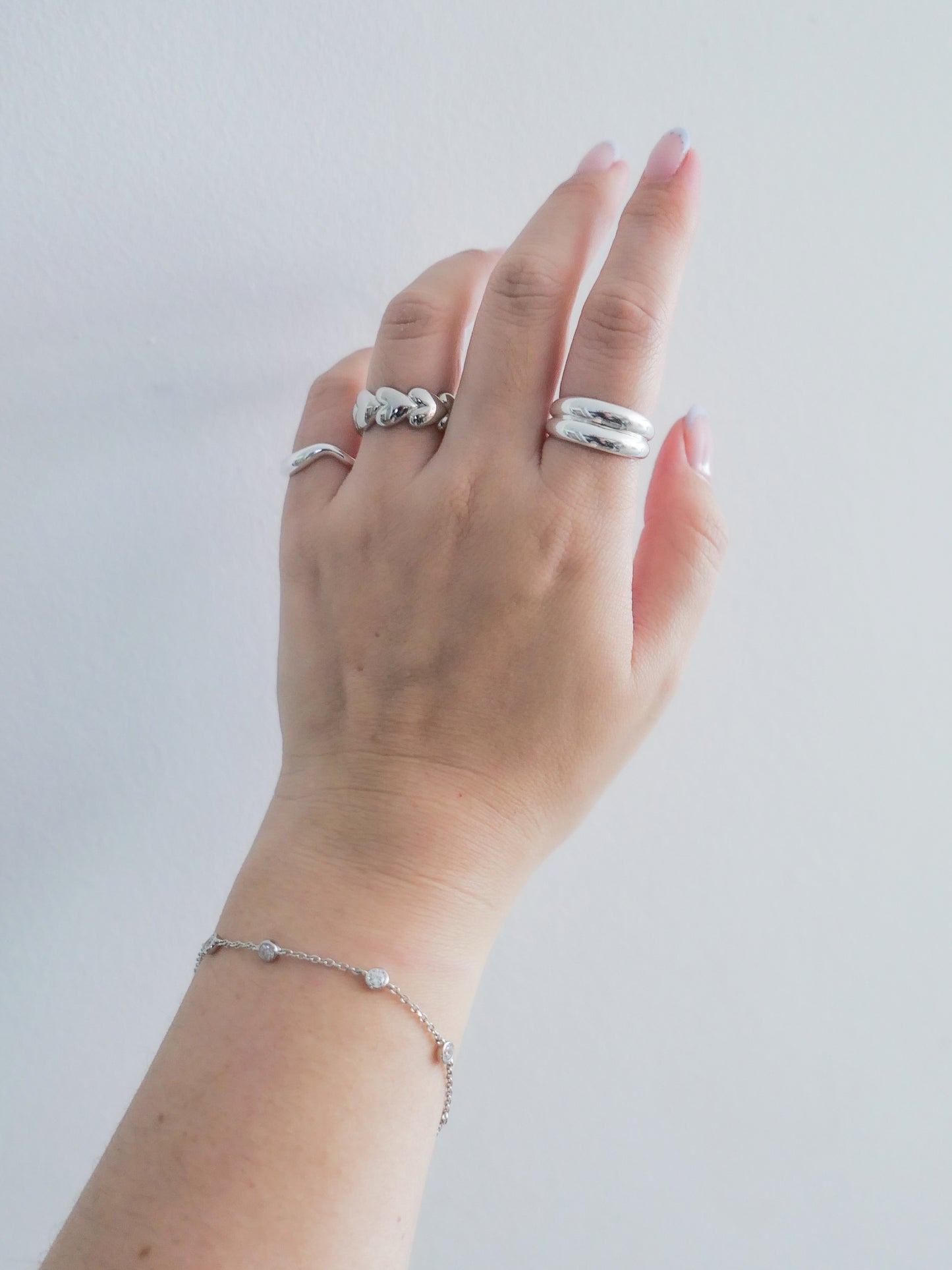 Chain of Hearts Adjustable Ring