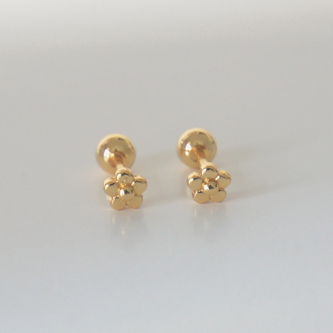 Floral Ear Studs | 18k Gold Plating