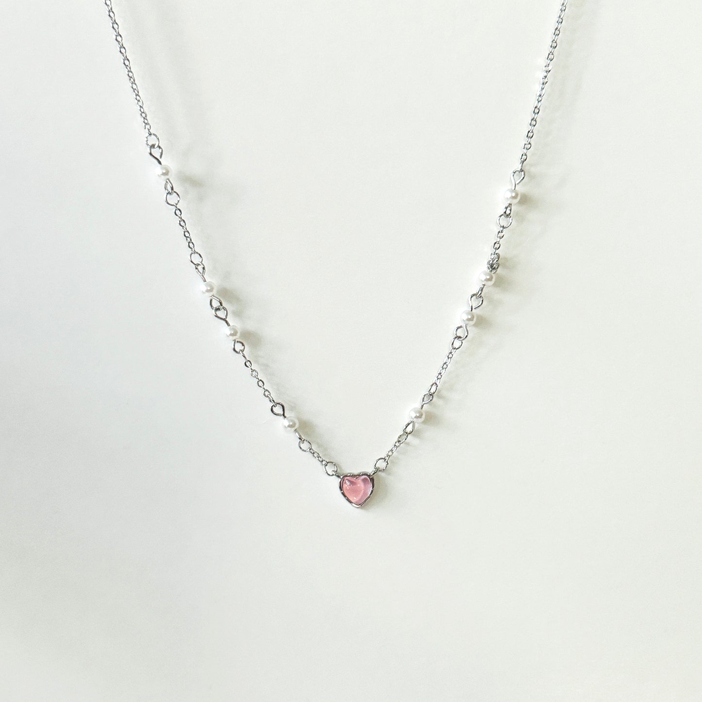 Venus Pink & Pearl Necklace | 925 Silver