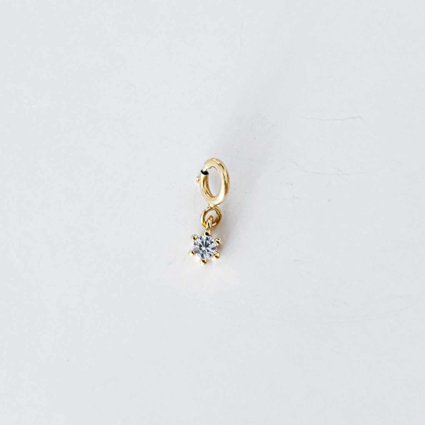 White Topaz Clip-On Charms | Gold Filled