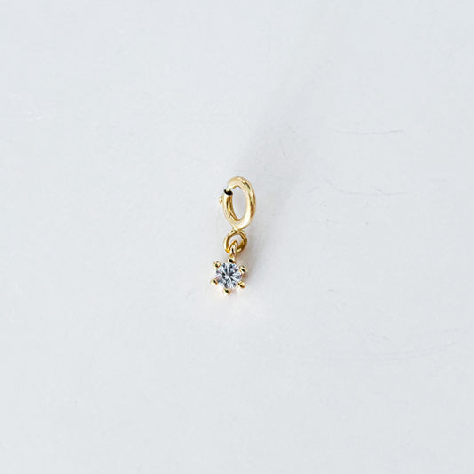 White Topaz Clip-On Charms | Gold Filled