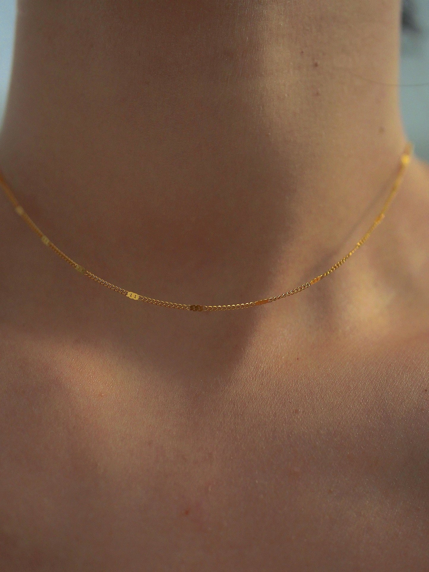 Eyelet Chain Necklace | 18k Gold Plating