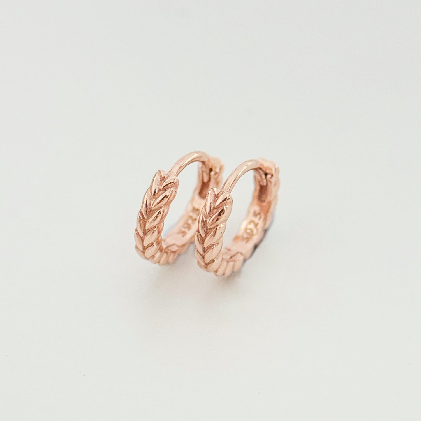 Bella Ear Loop Huggies | Rose Gold Plating