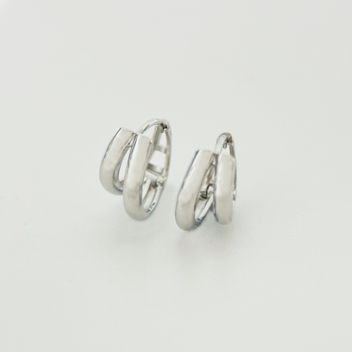 Duo Loop Ear Hoops | 999 Silver