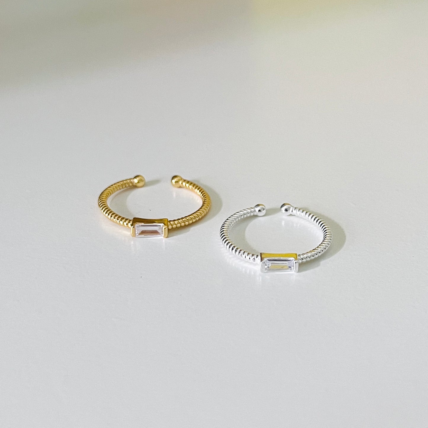 Krystal Chain Ring | 925 Silver / 18k Gold Plating