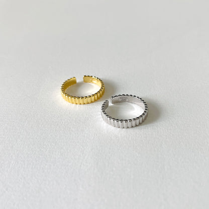 Cheron Grosgrain Adjustable Ring (Silver / Gold)