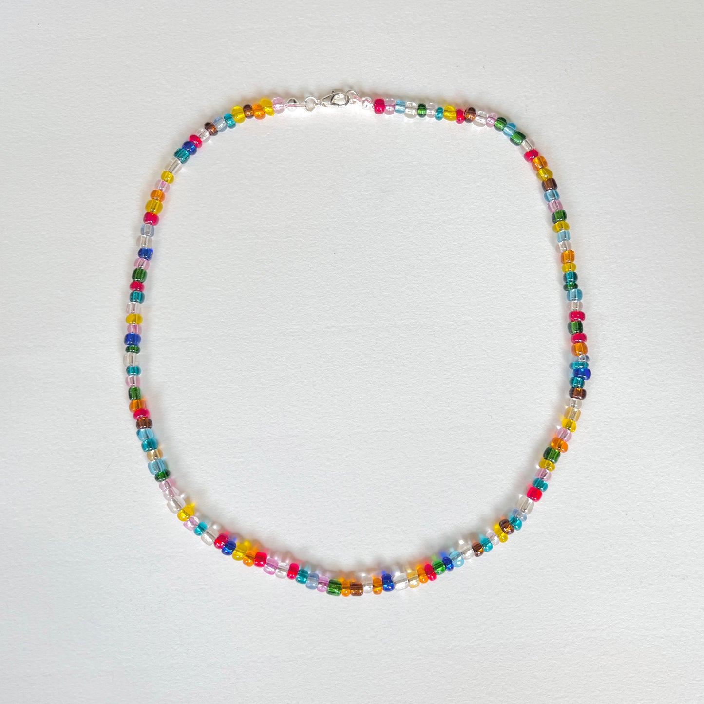 Rainbow Beaded Choker Necklace