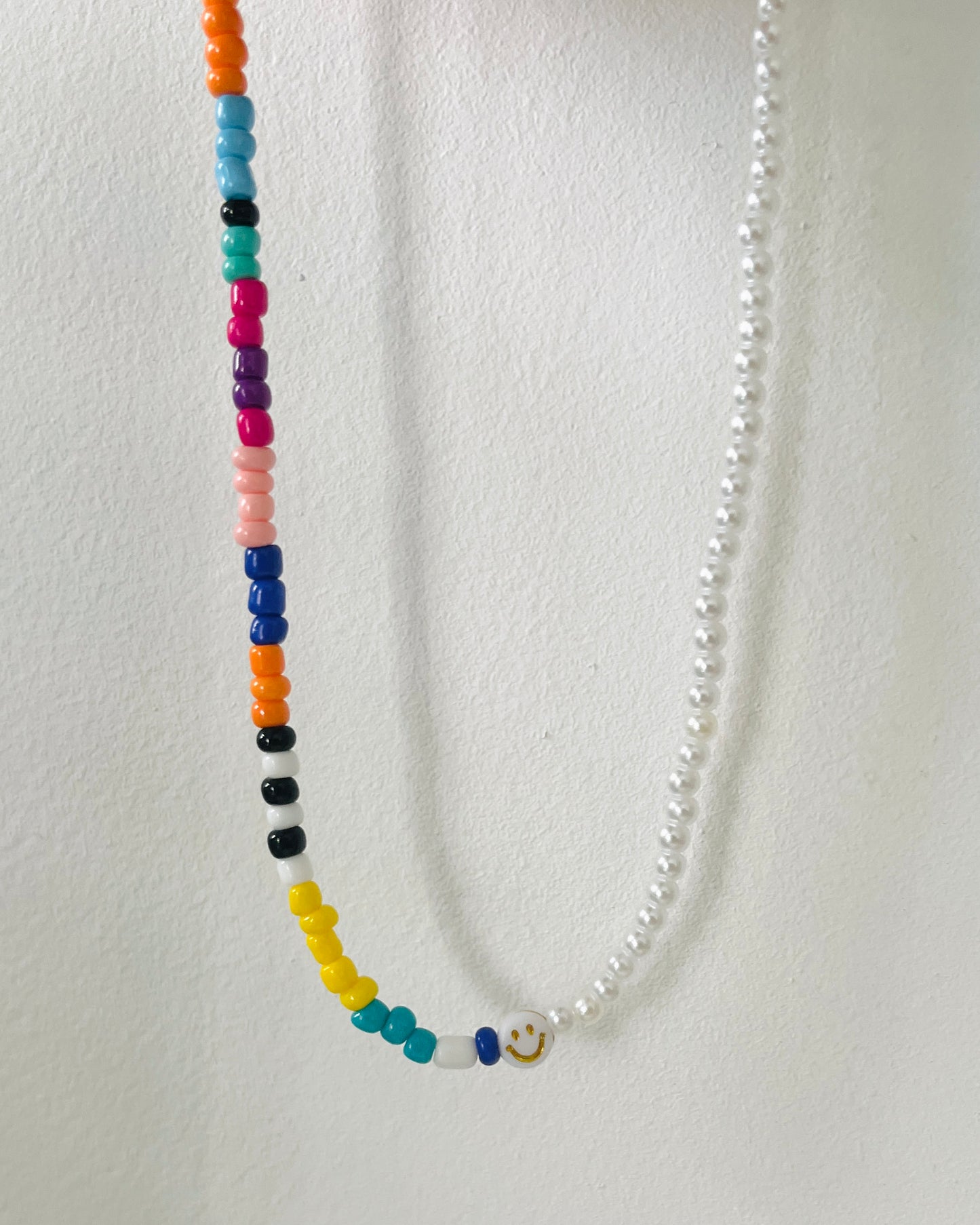 Summer Smiley Beaded Choker Necklace