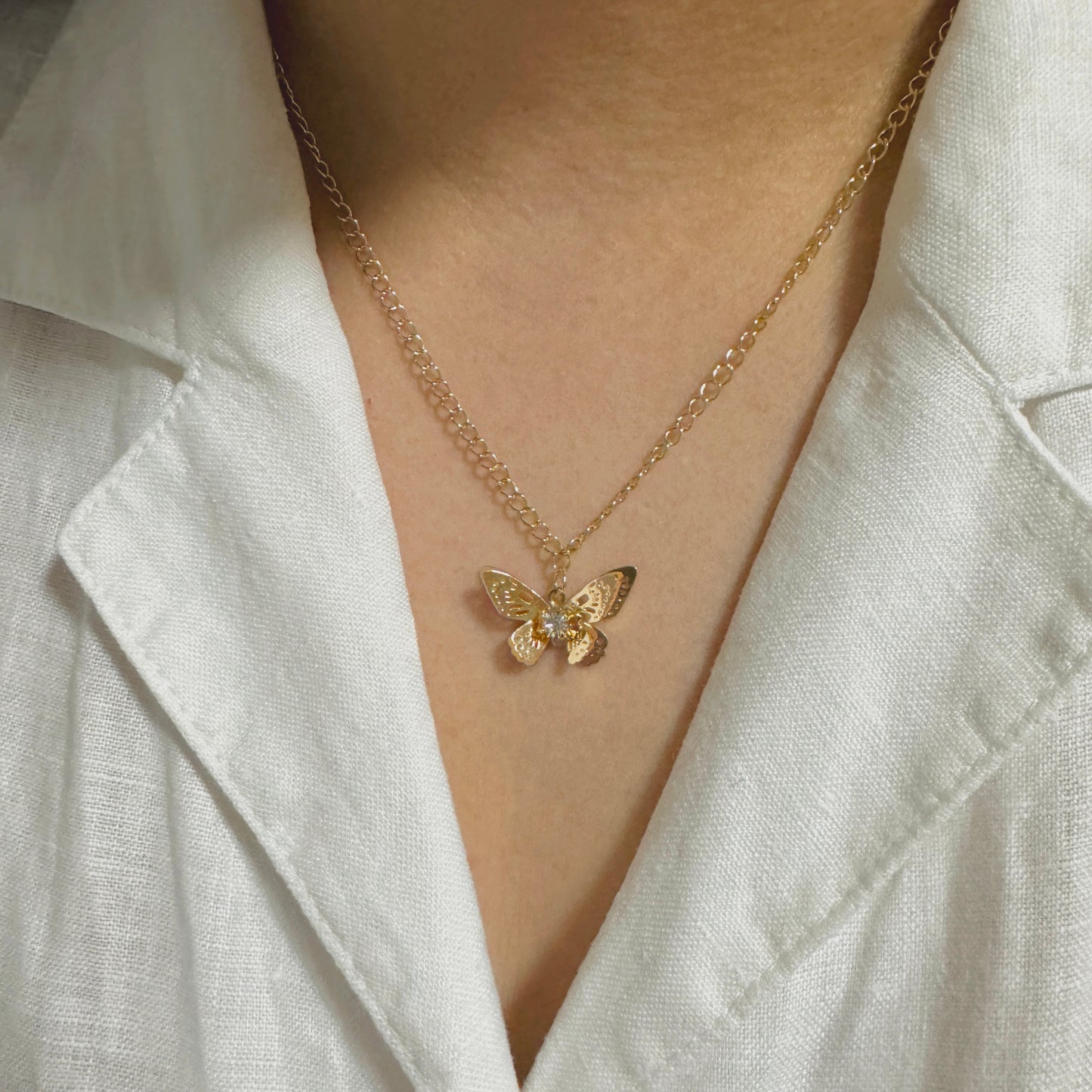 Bindi Butterfly Necklace | 18k Gold Plating