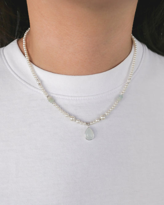 Misty Jade Pearl Necklace