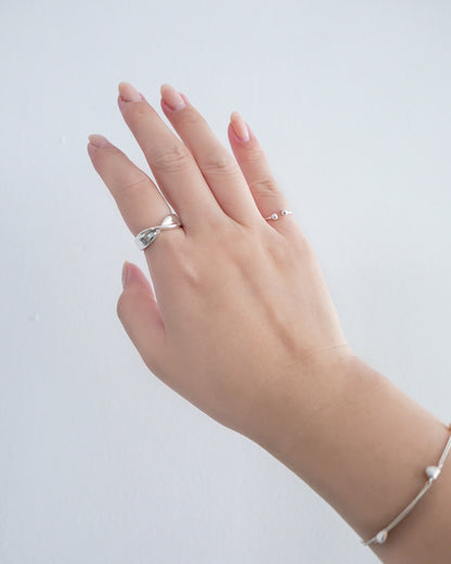 Jasmine Silver Adjustable Ring