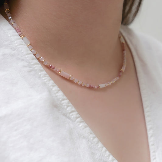 Pink Dreams Crystal Beaded Necklace