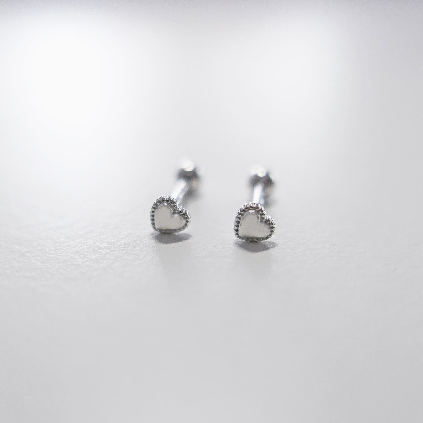 Braided Heart Screw Back Ear Studs (Silver / Rose Gold)