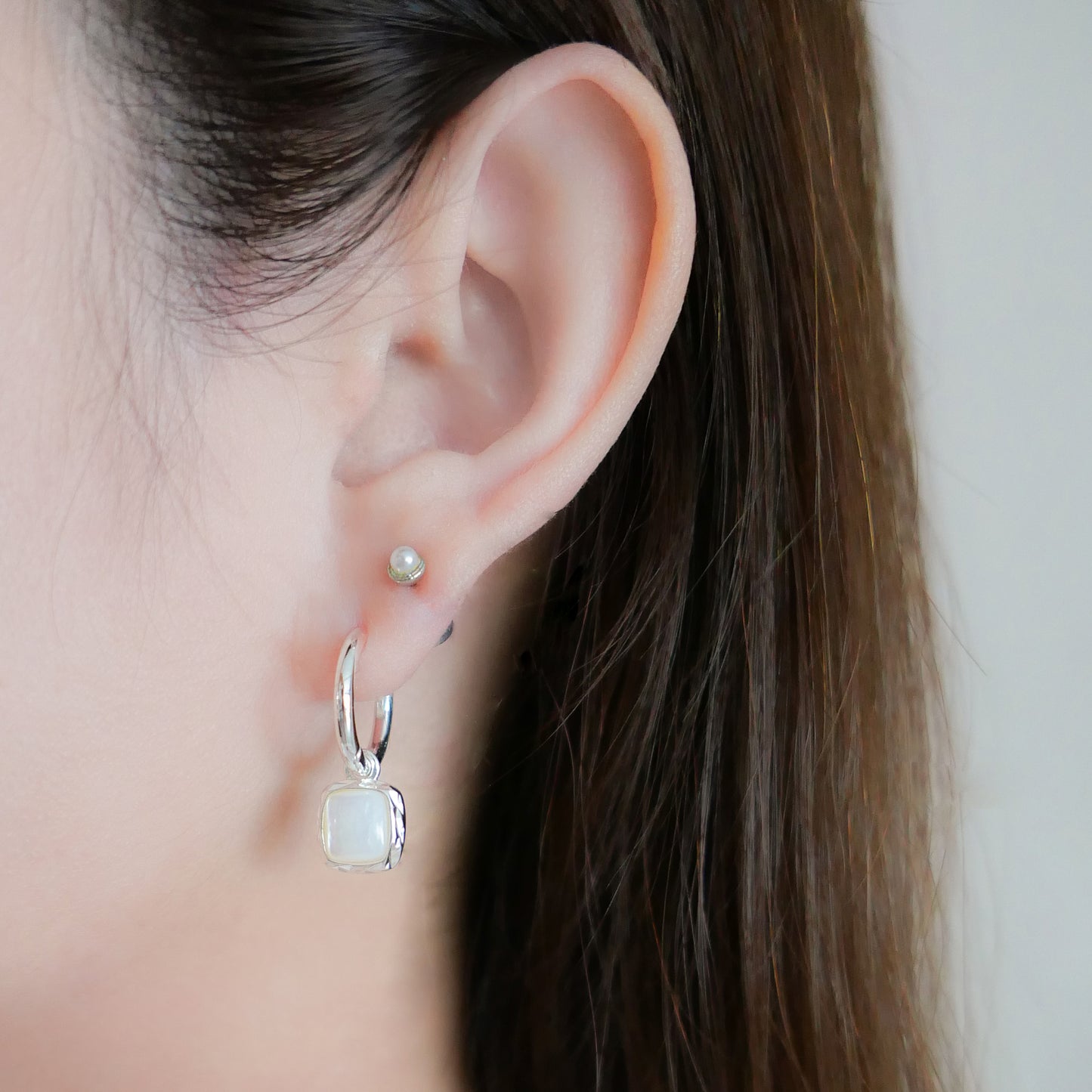 Opalite Cubico Ear Huggies